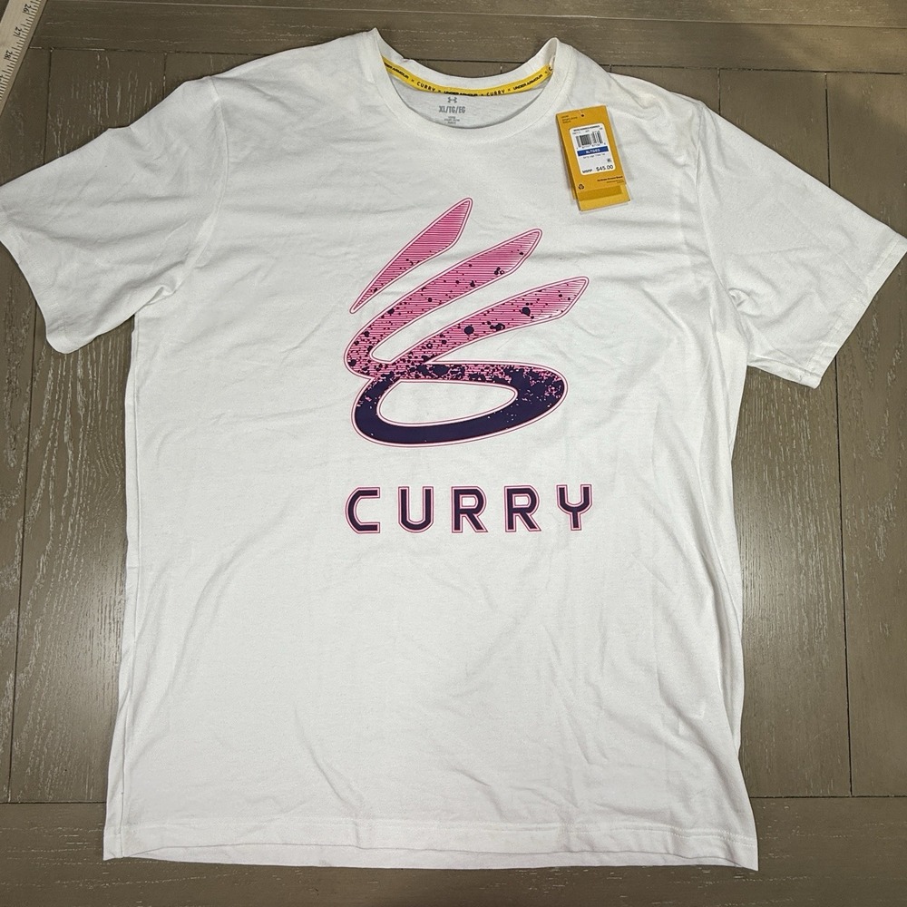 Under Armour x Stephen Curry Logo Trend‎ T-Shirt Mens Size Large White SS $45